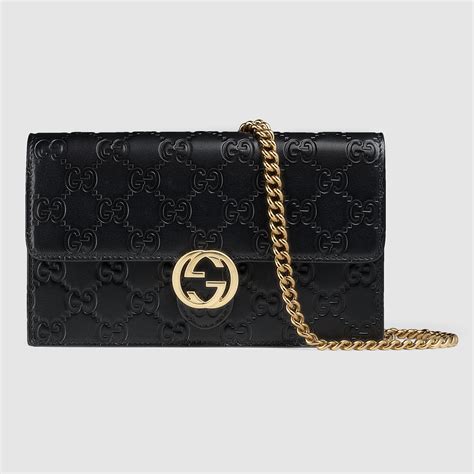 gucci black wallet on chain|Gucci signature wallet on chain.